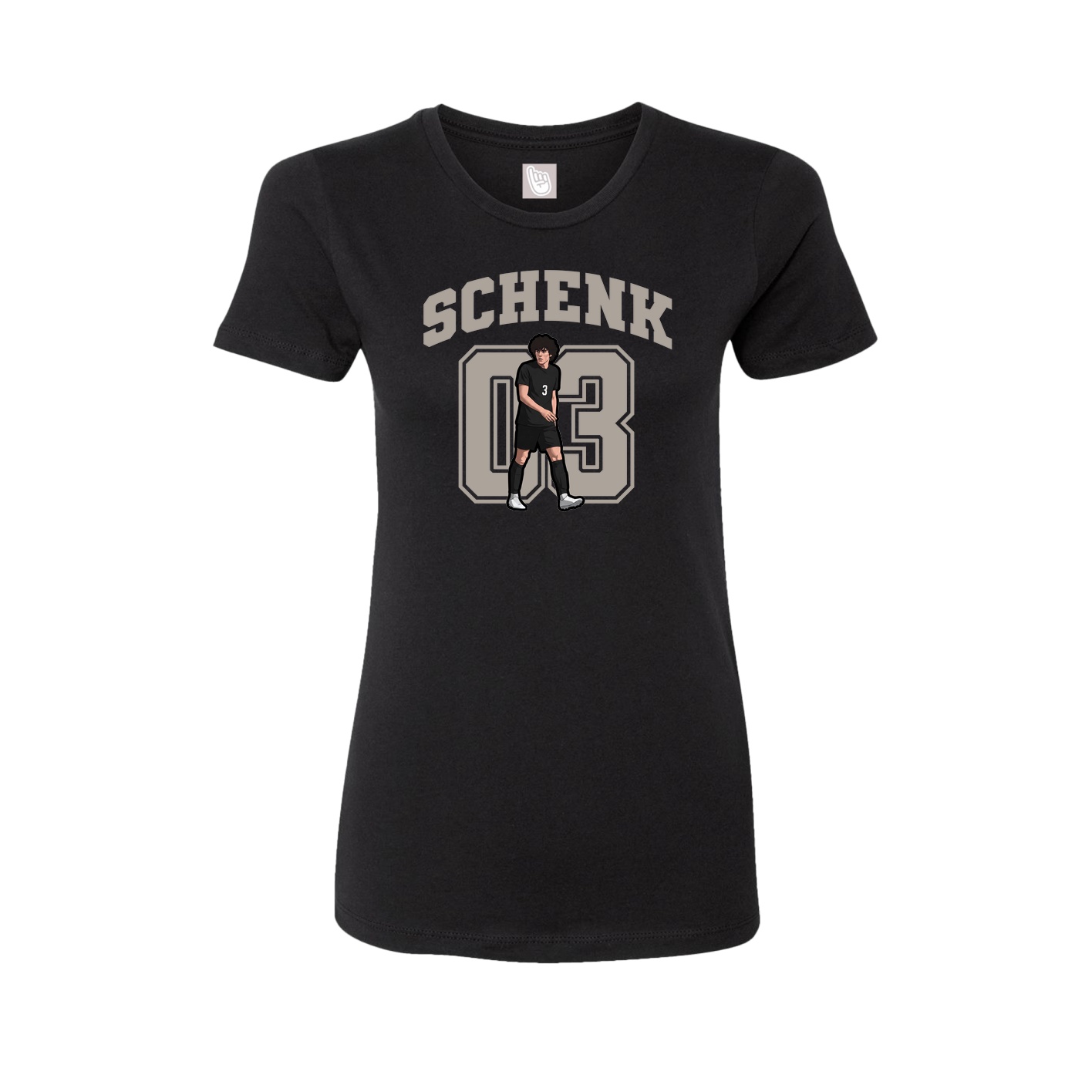 Fitted Women's Tee — Number in Black