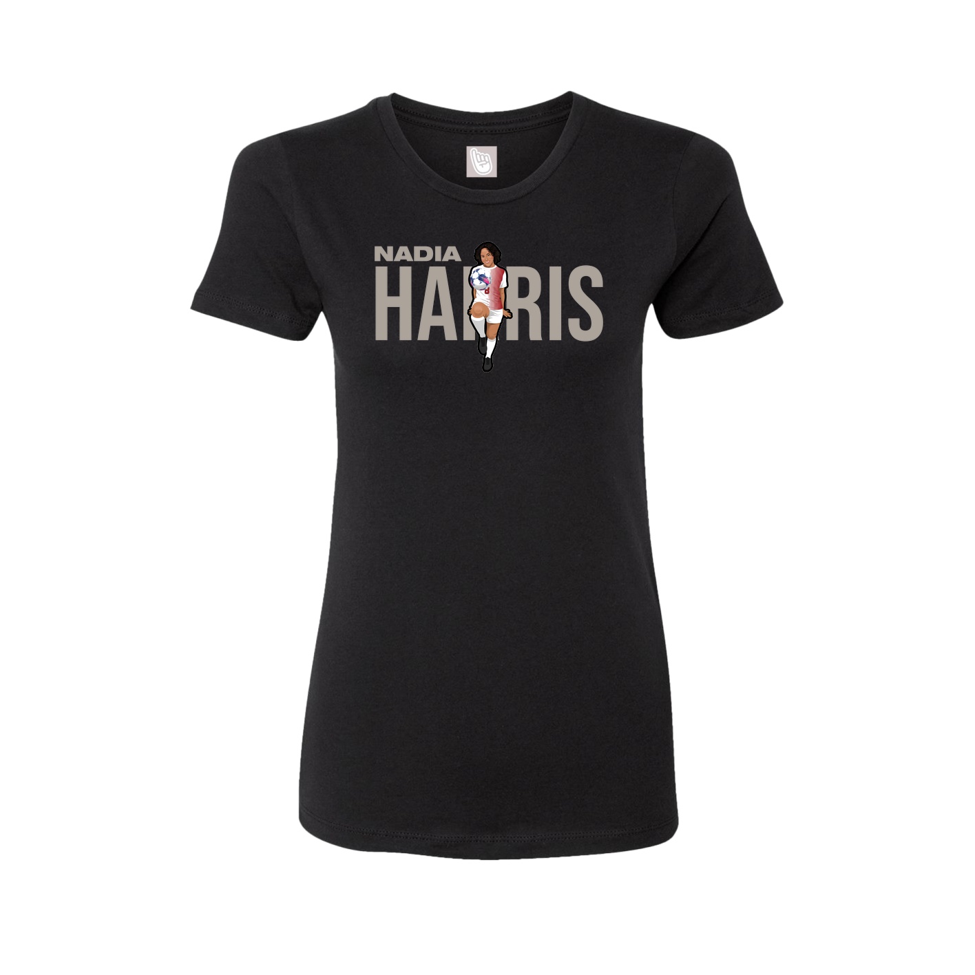 Fitted Women's Tee — Player Name in Black