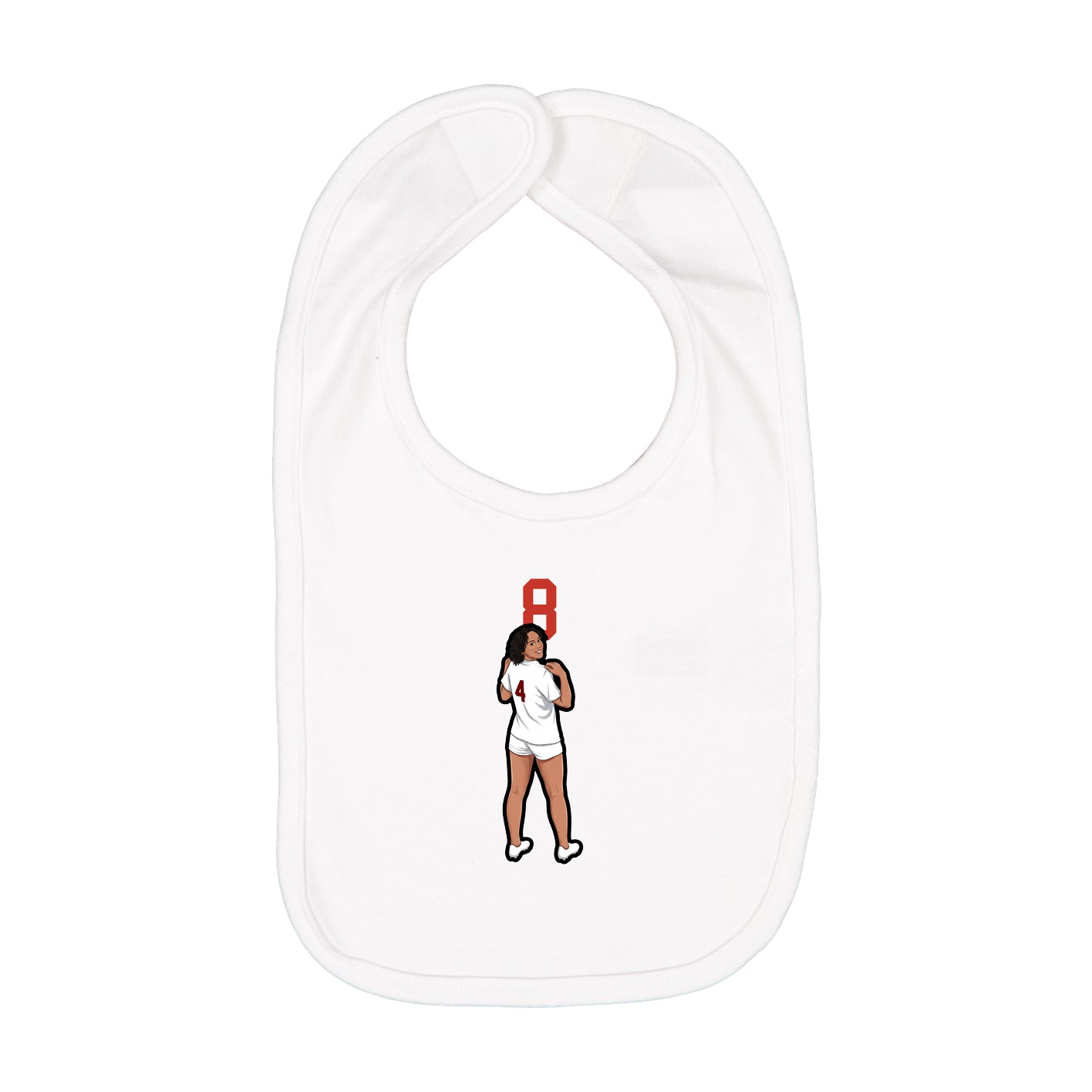 Infant Bib — Number Top in White