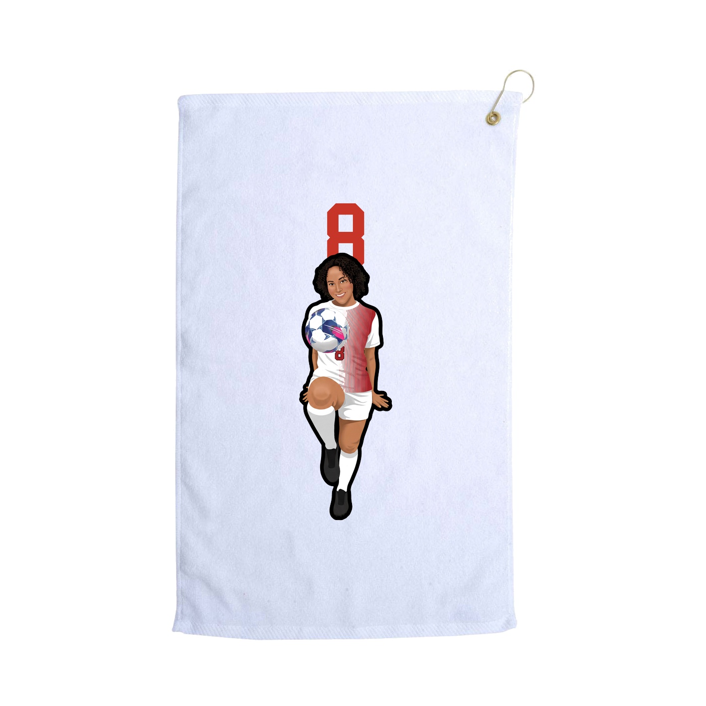 Golf Towel — Number Top in White
