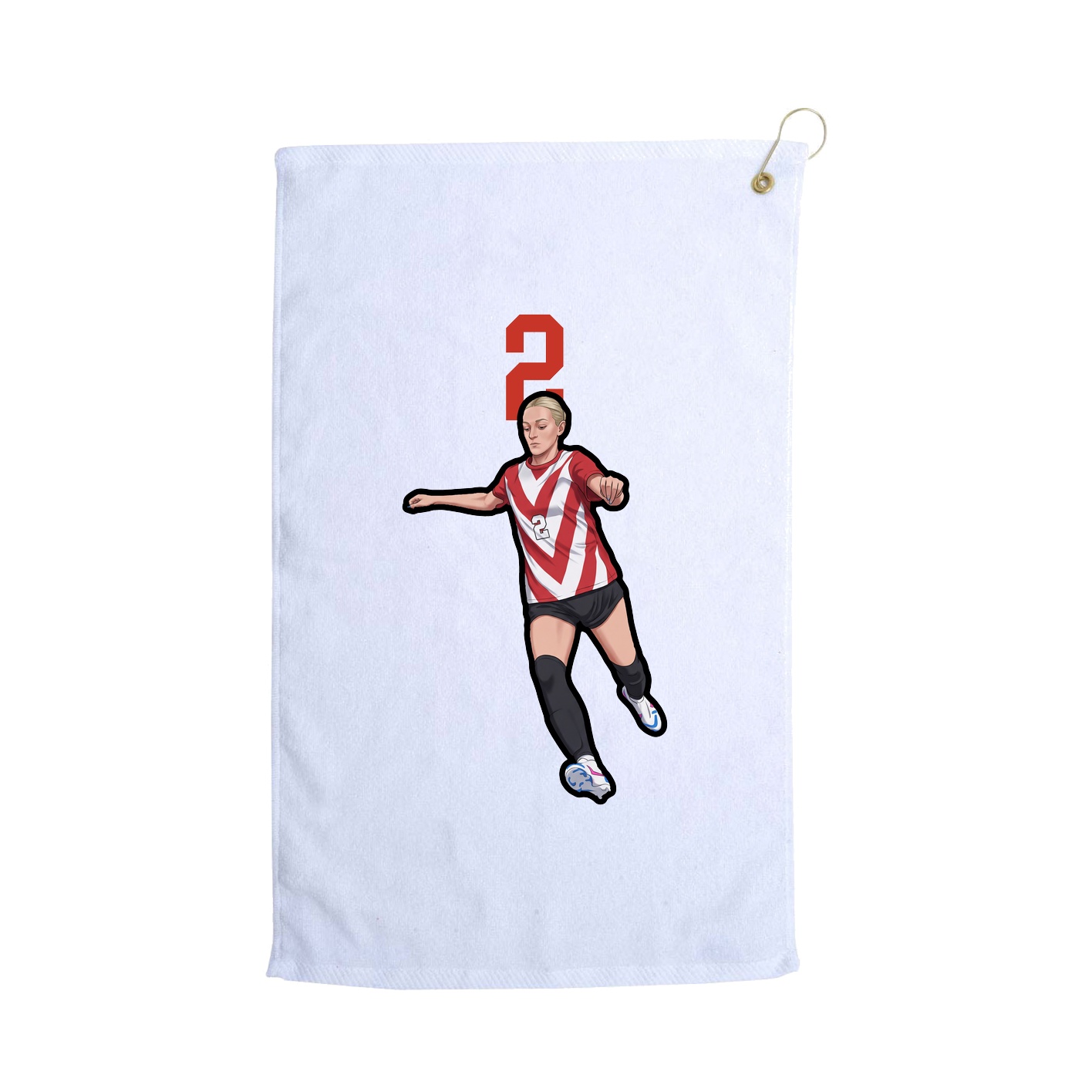 Golf Towel — Number Top in White