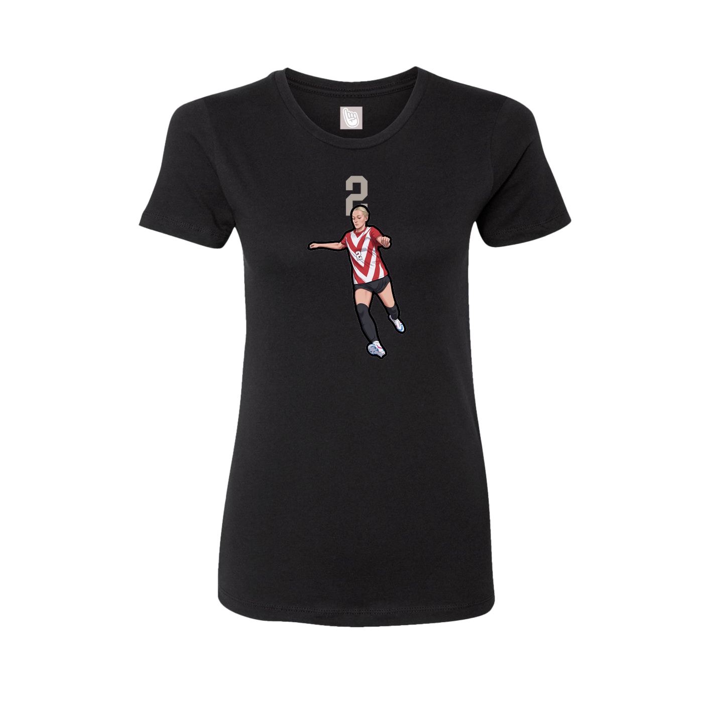 Fitted Women's Tee — Number Top in Black