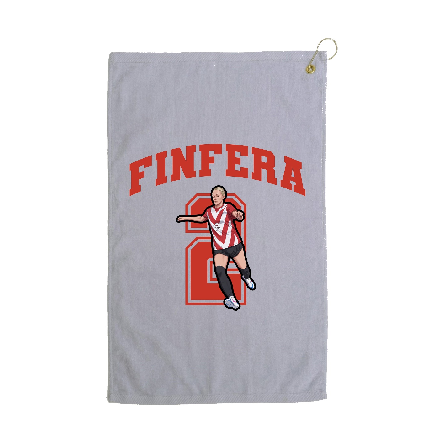 Golf Towel — Number in Grey
