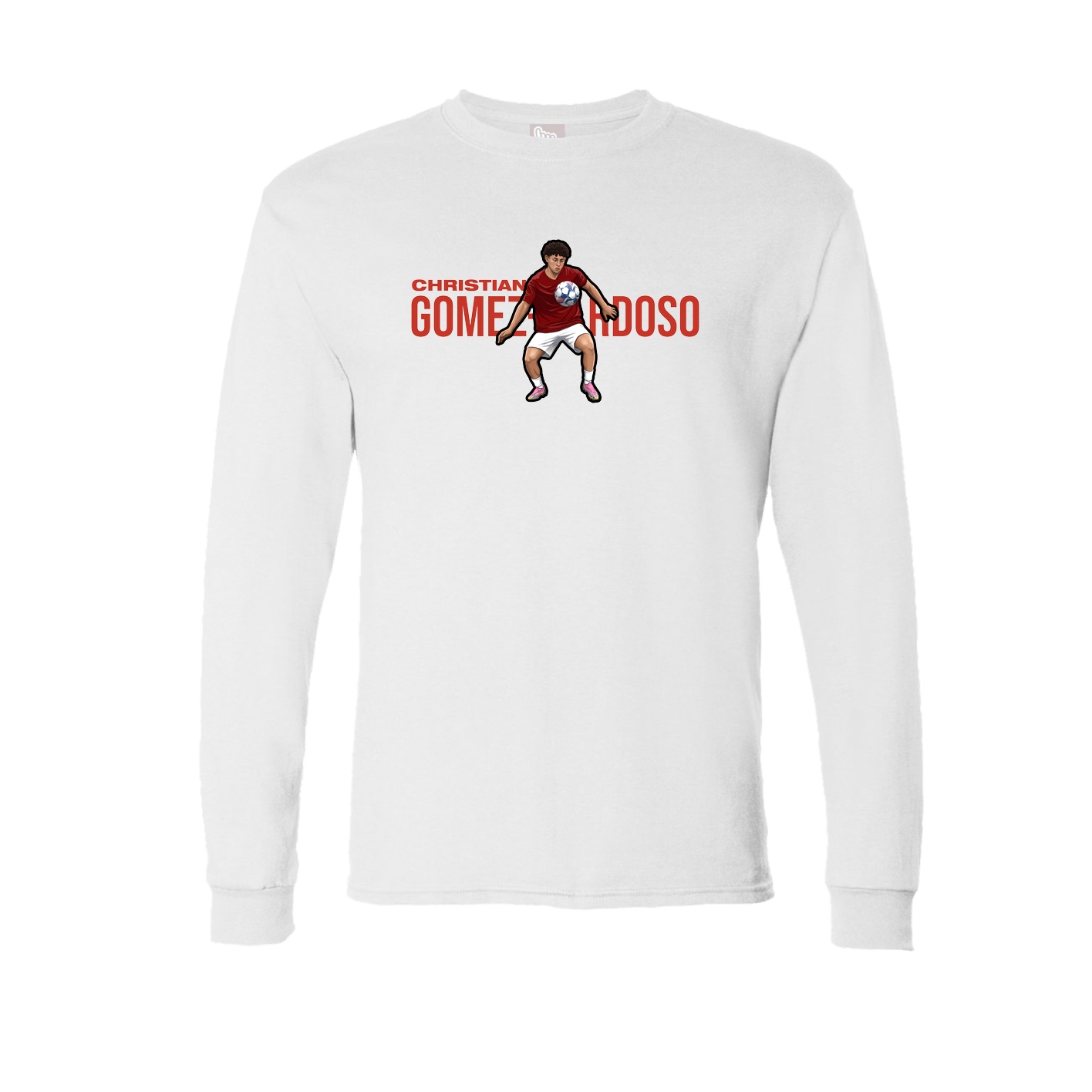 Long Sleeve Tee — Player Name in White