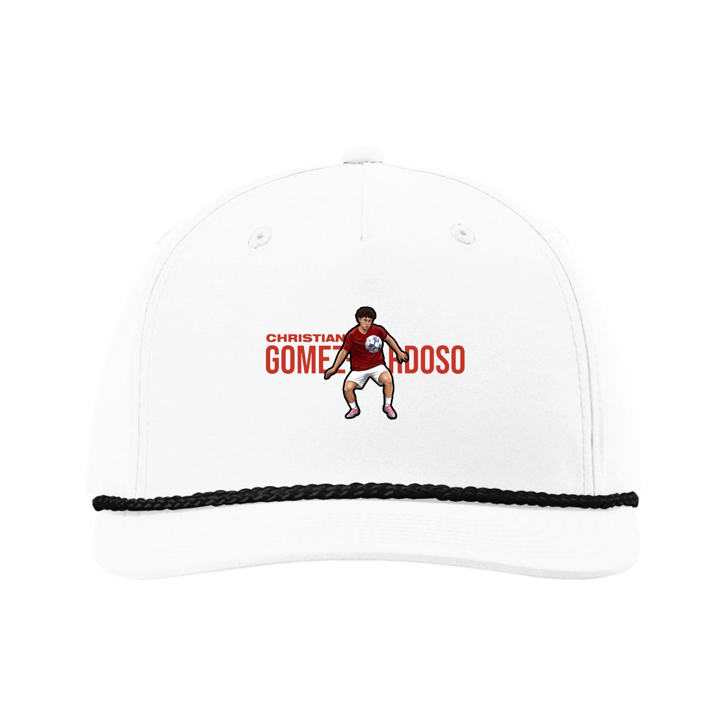 Five-Panel Classic Rope Cap — Player Name in White