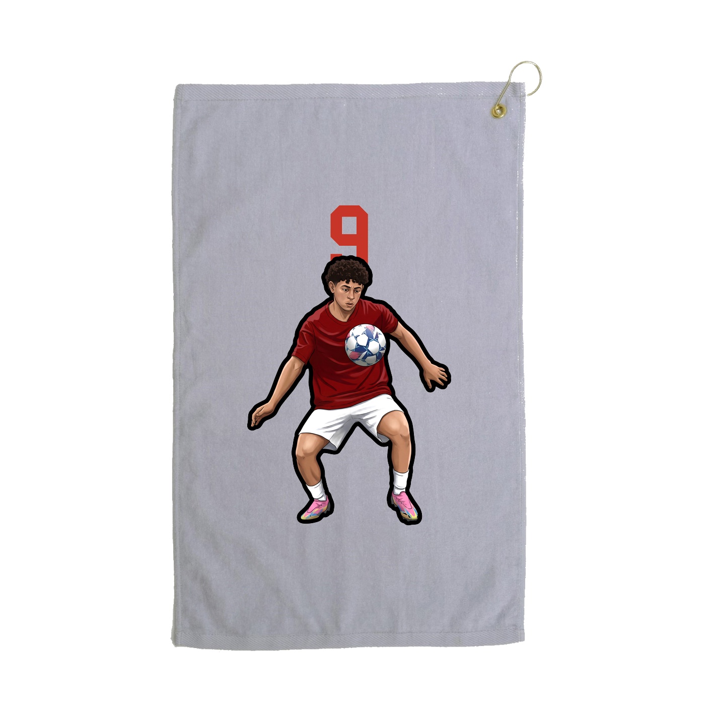 Golf Towel — Number Top in Grey