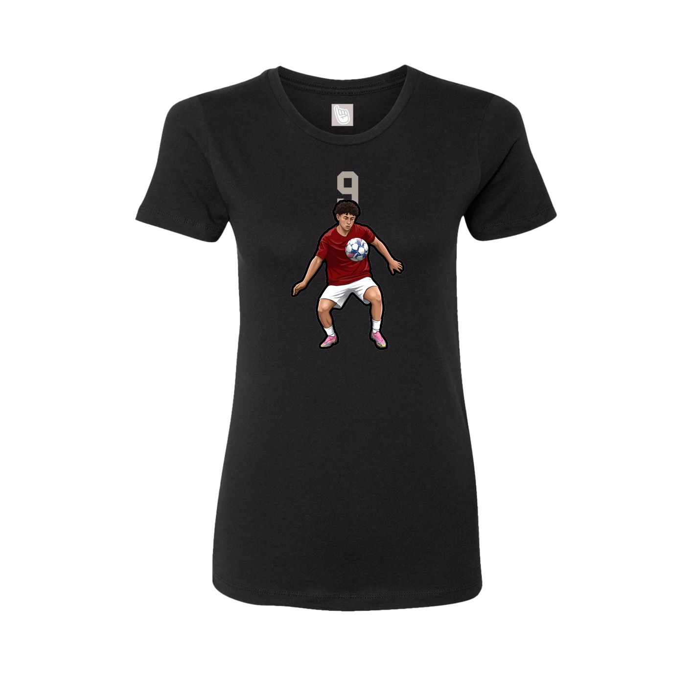 Fitted Women's Tee — Number Top in Black