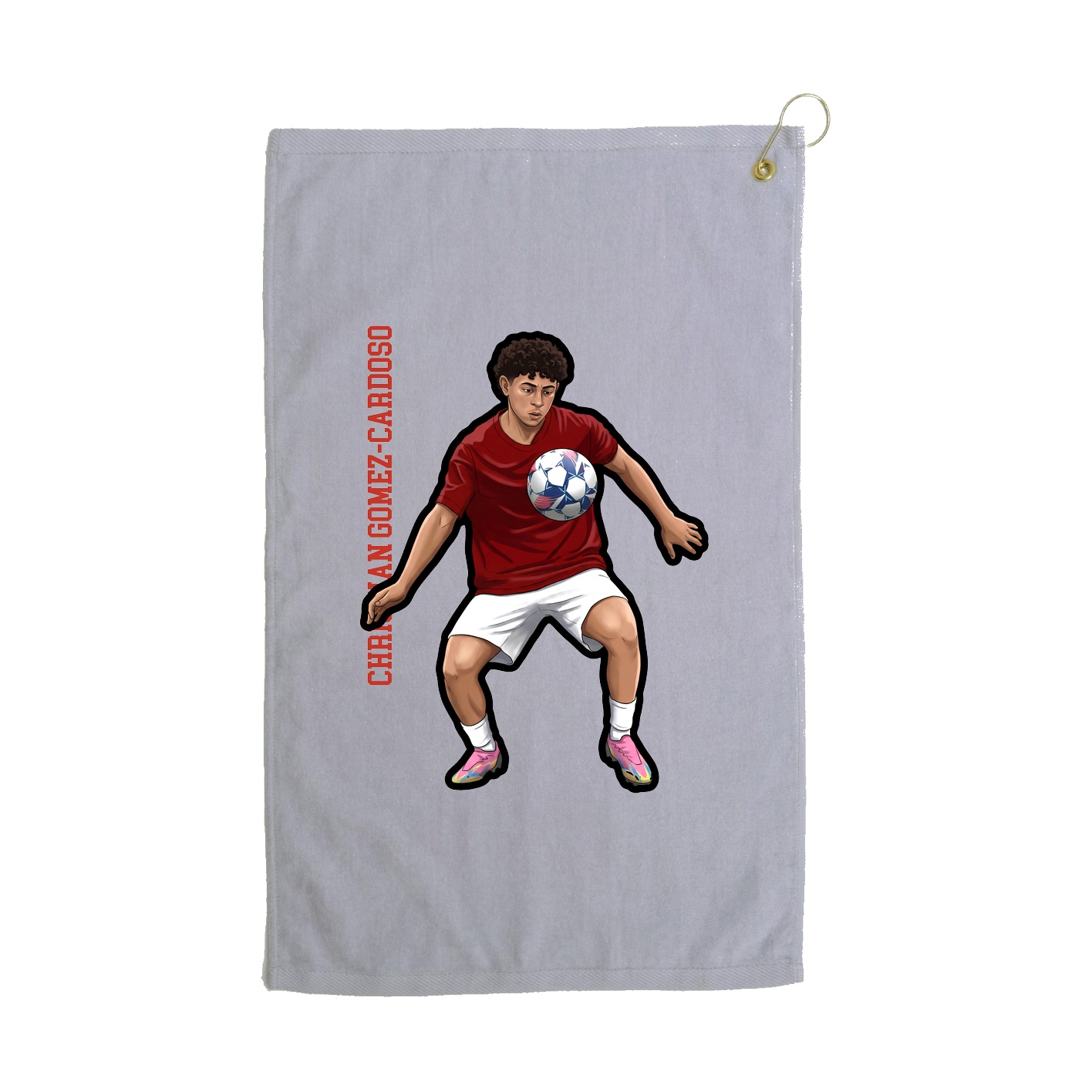 Golf Towel — Name Vertical in Grey