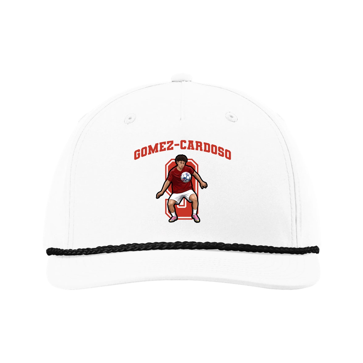 Five-Panel Classic Rope Cap — Number in White