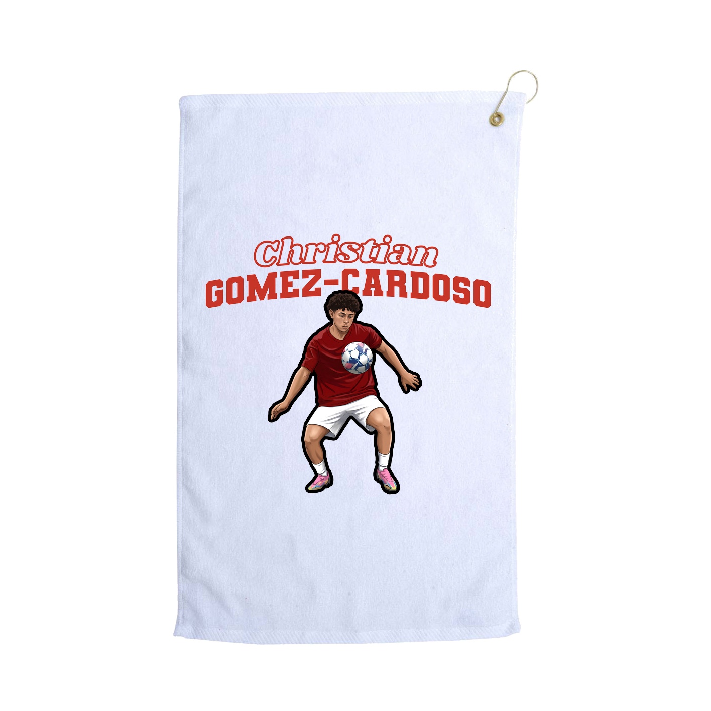 Golf Towel — Name Arch in White