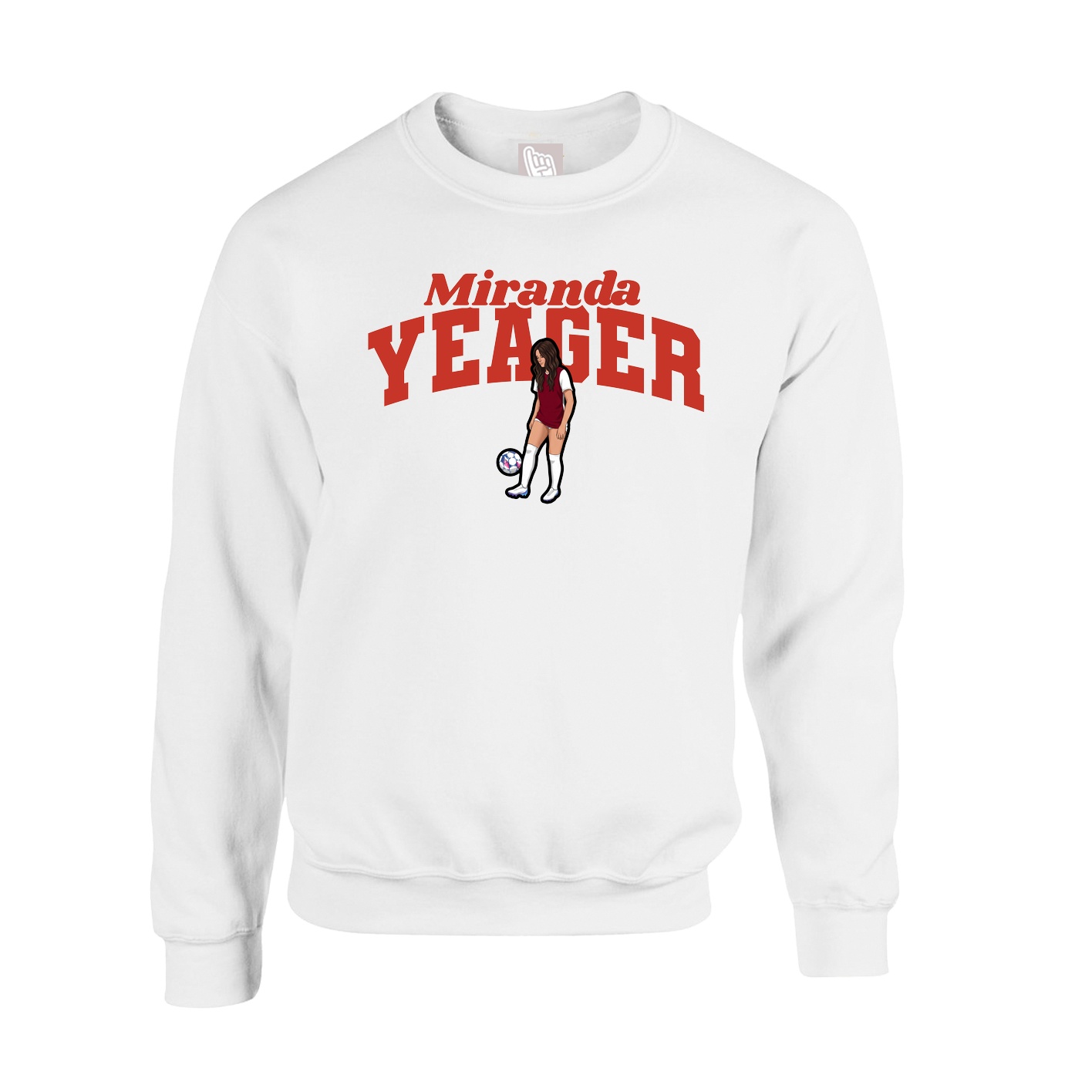 Fleece Crew — Signature Arch in White
