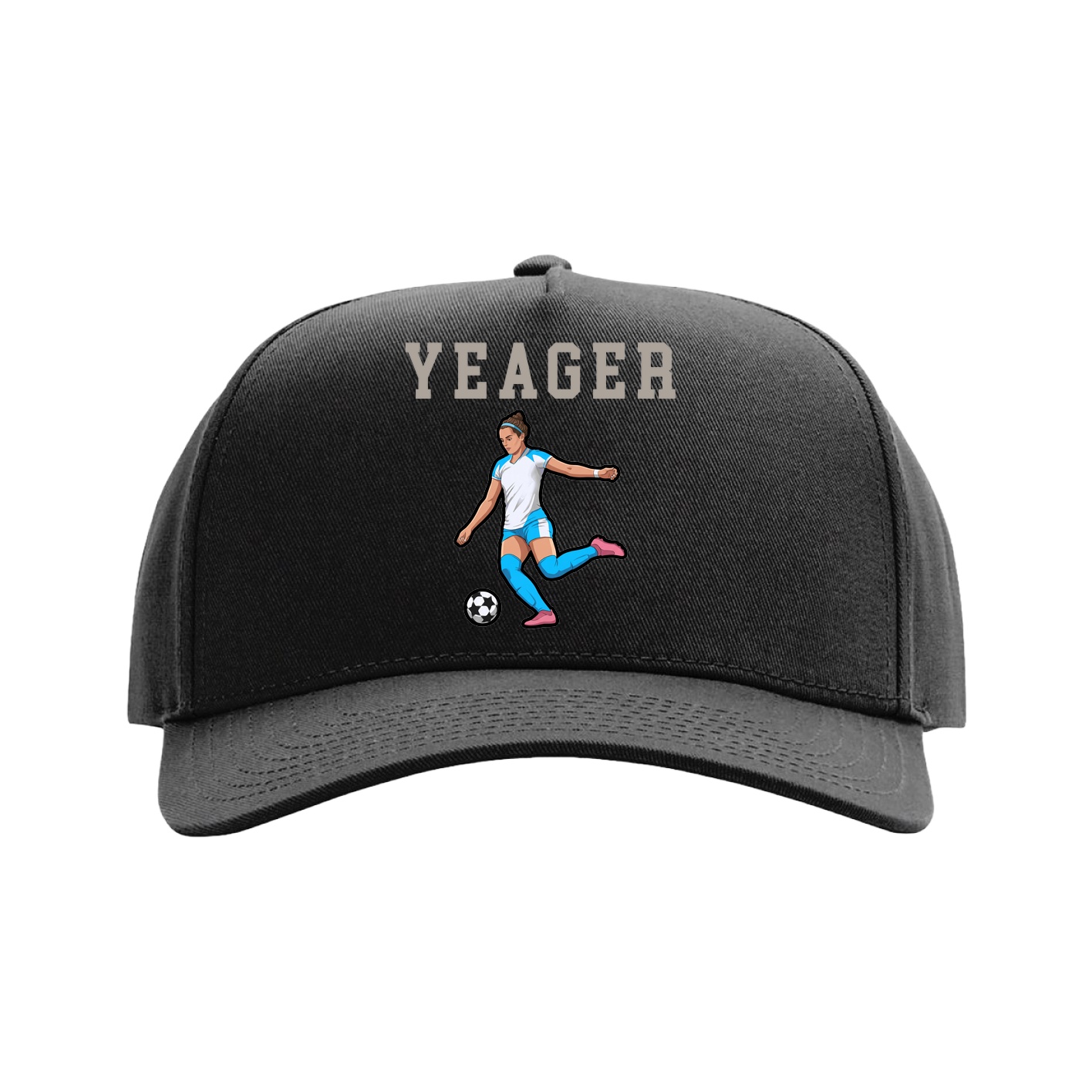 Full Fabric Five-Panel Champ Cap — Shirsey in Black