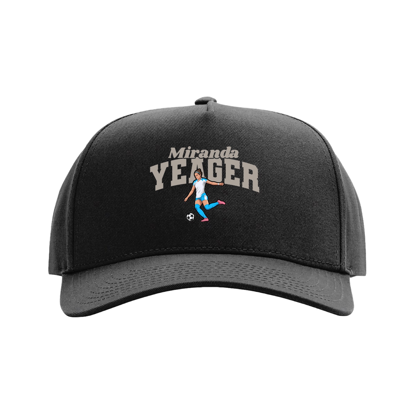 Full Fabric Five-Panel Champ Cap — Signature Arch in Black