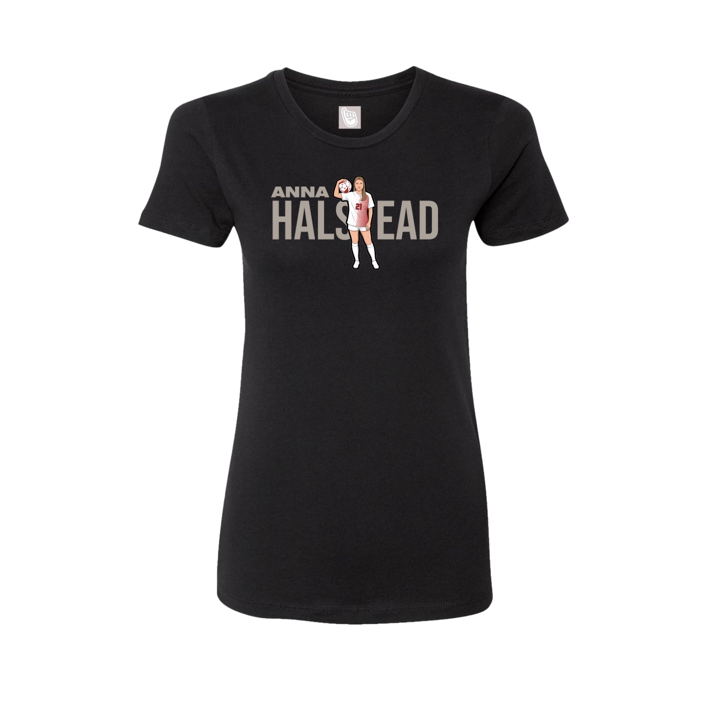 Fitted Women's Tee — Player Name in Black