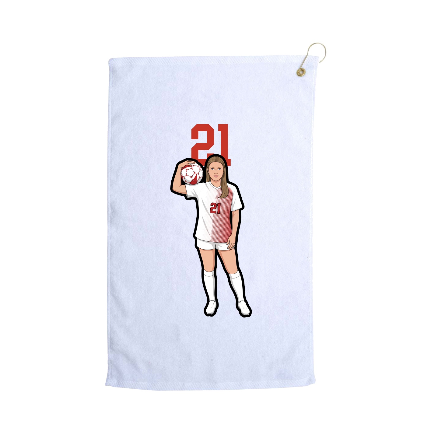 Golf Towel — Number Top in White