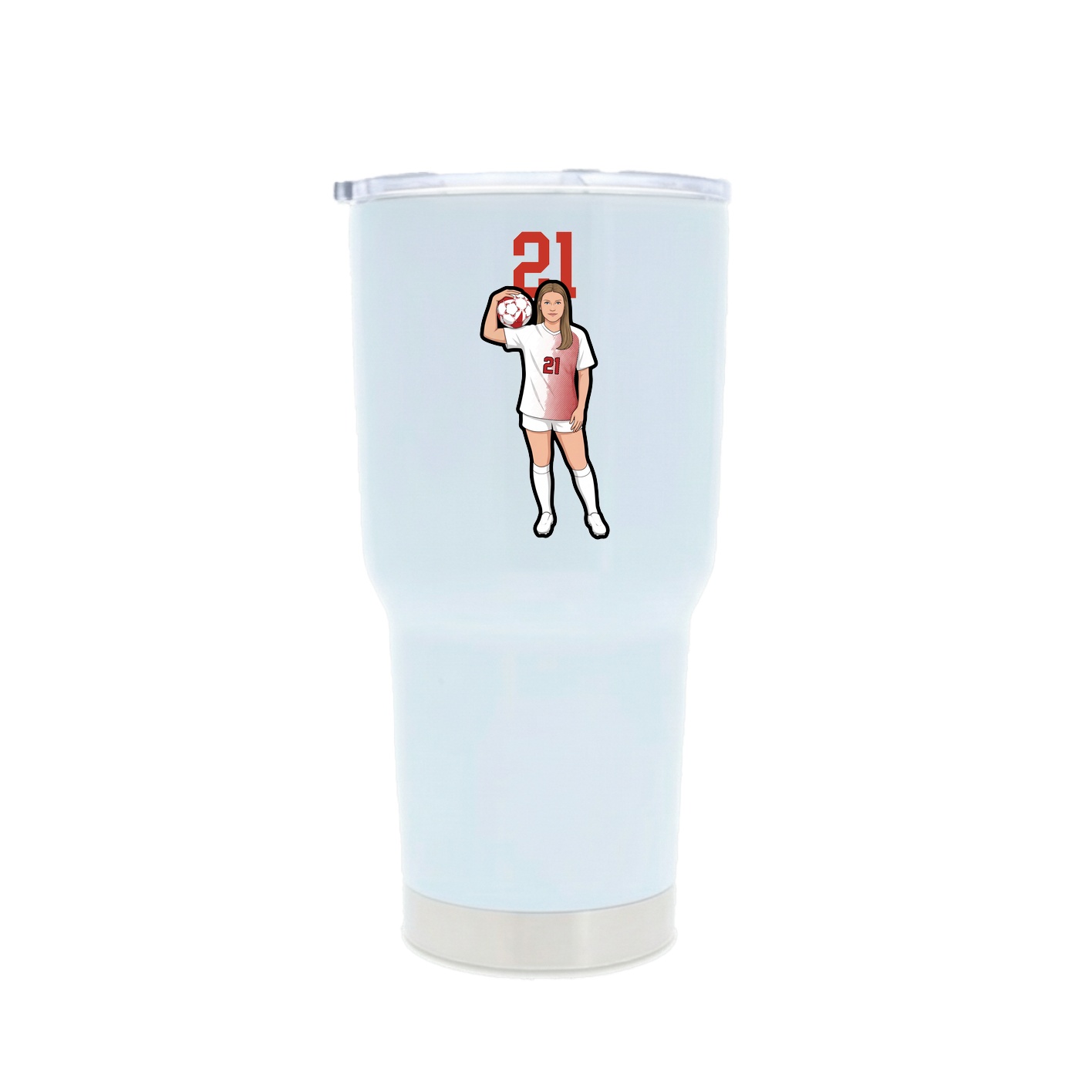 30oz Stainless Steel Tumbler — Number Top in White