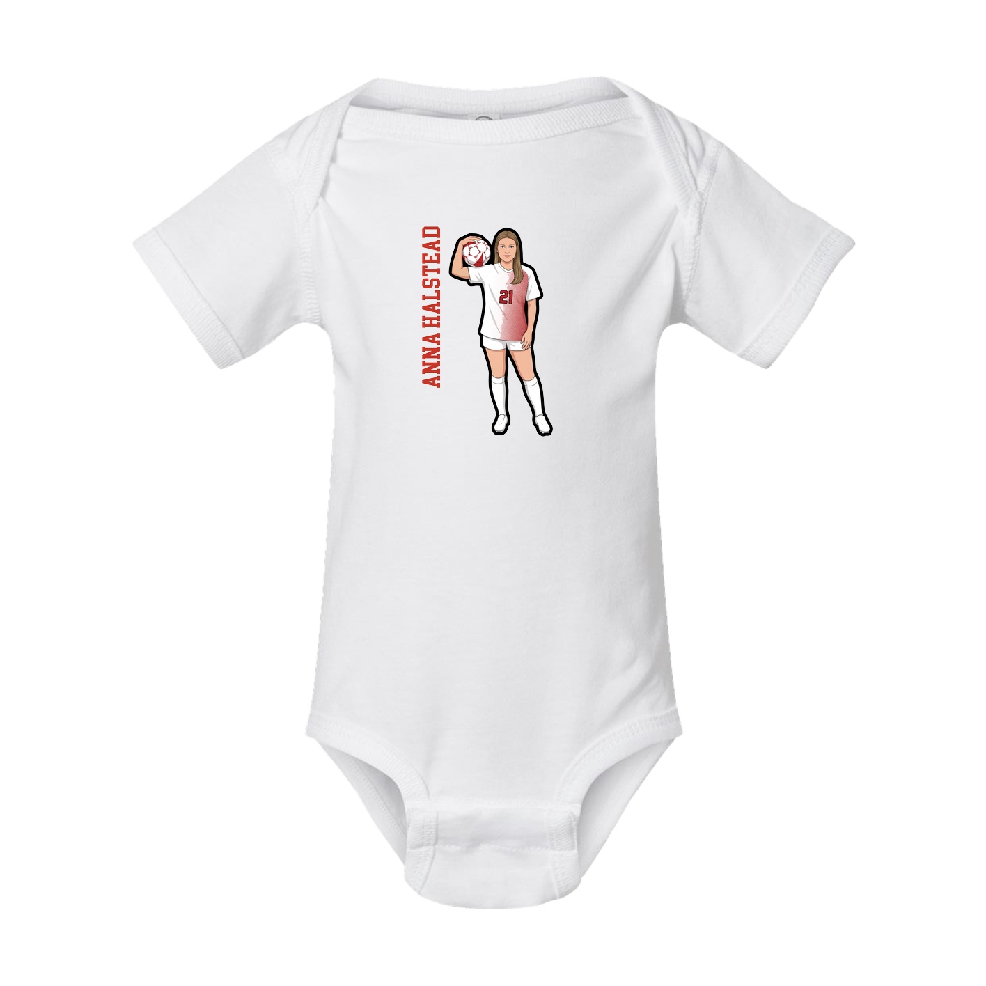 Baby Onesie — Name Vertical in White
