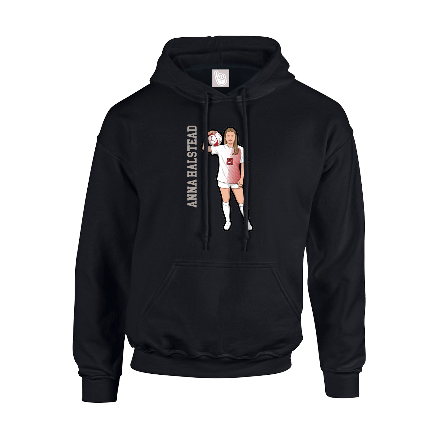 Youth Hoodie — Name Vertical in Black