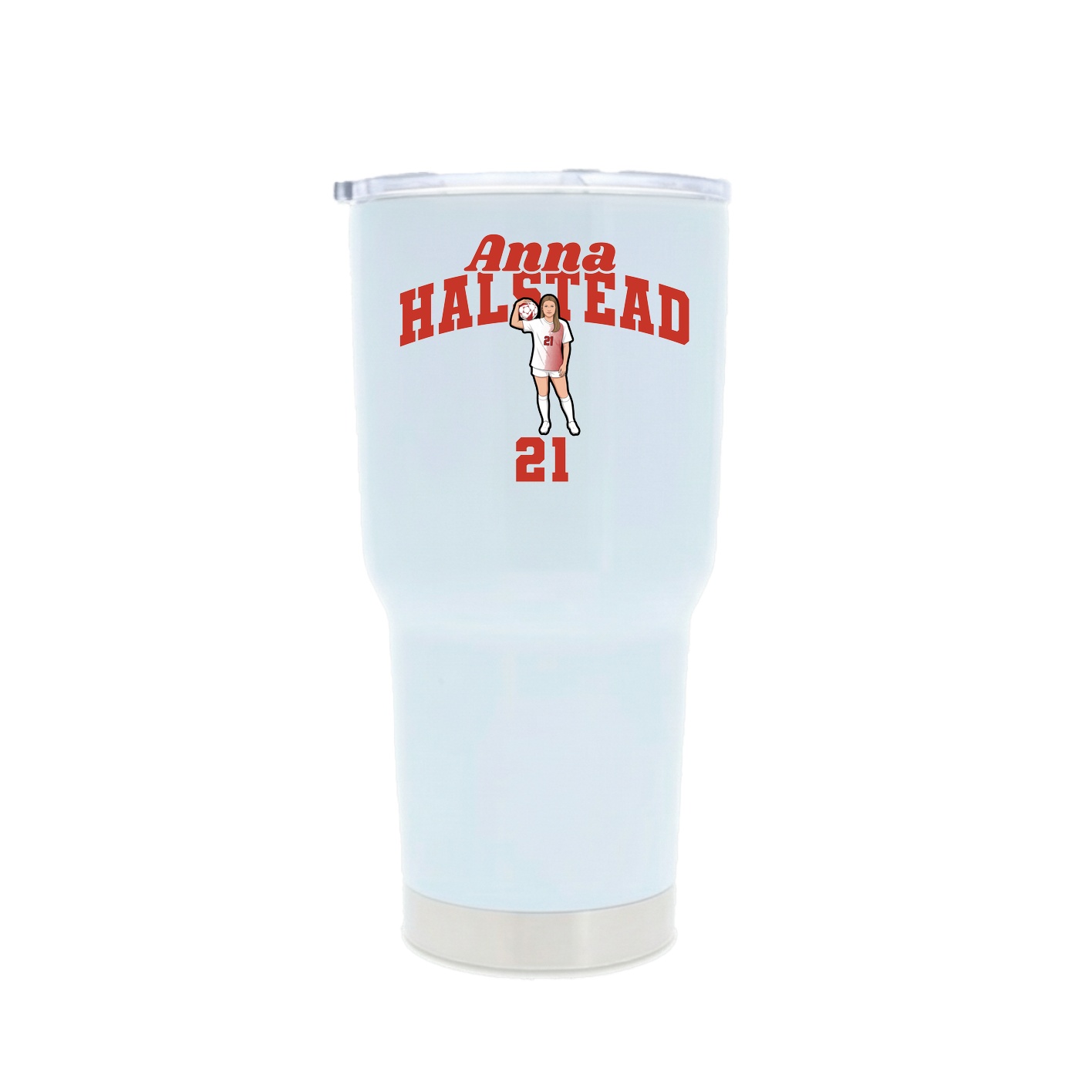 30oz Stainless Steel Tumbler — Signature Arch in White