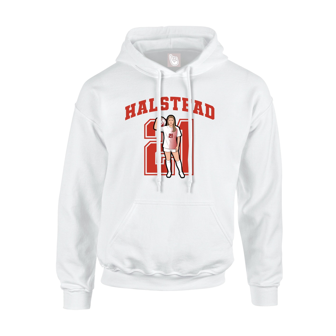 Youth Hoodie — Number in White