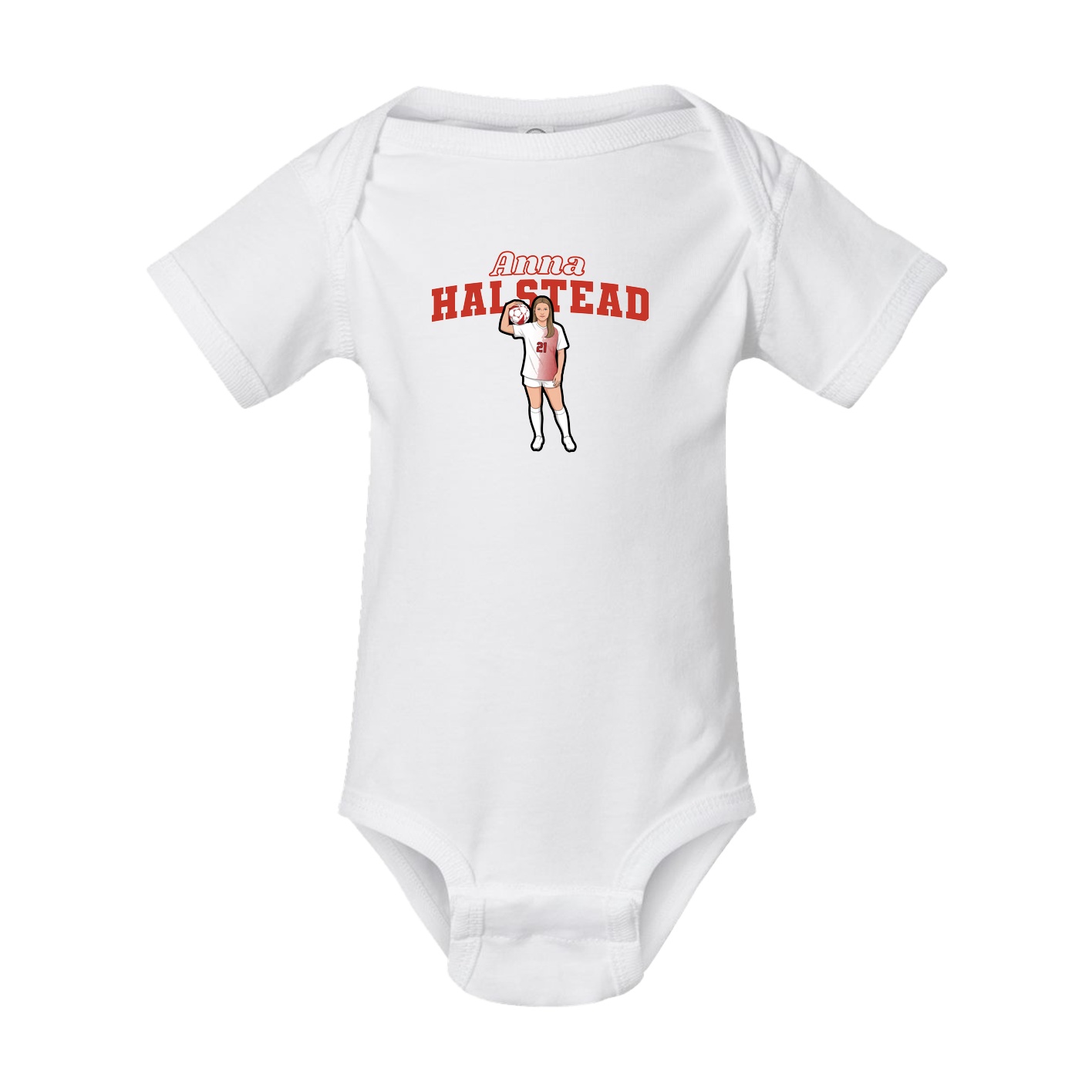 Baby Onesie — Name Arch in White