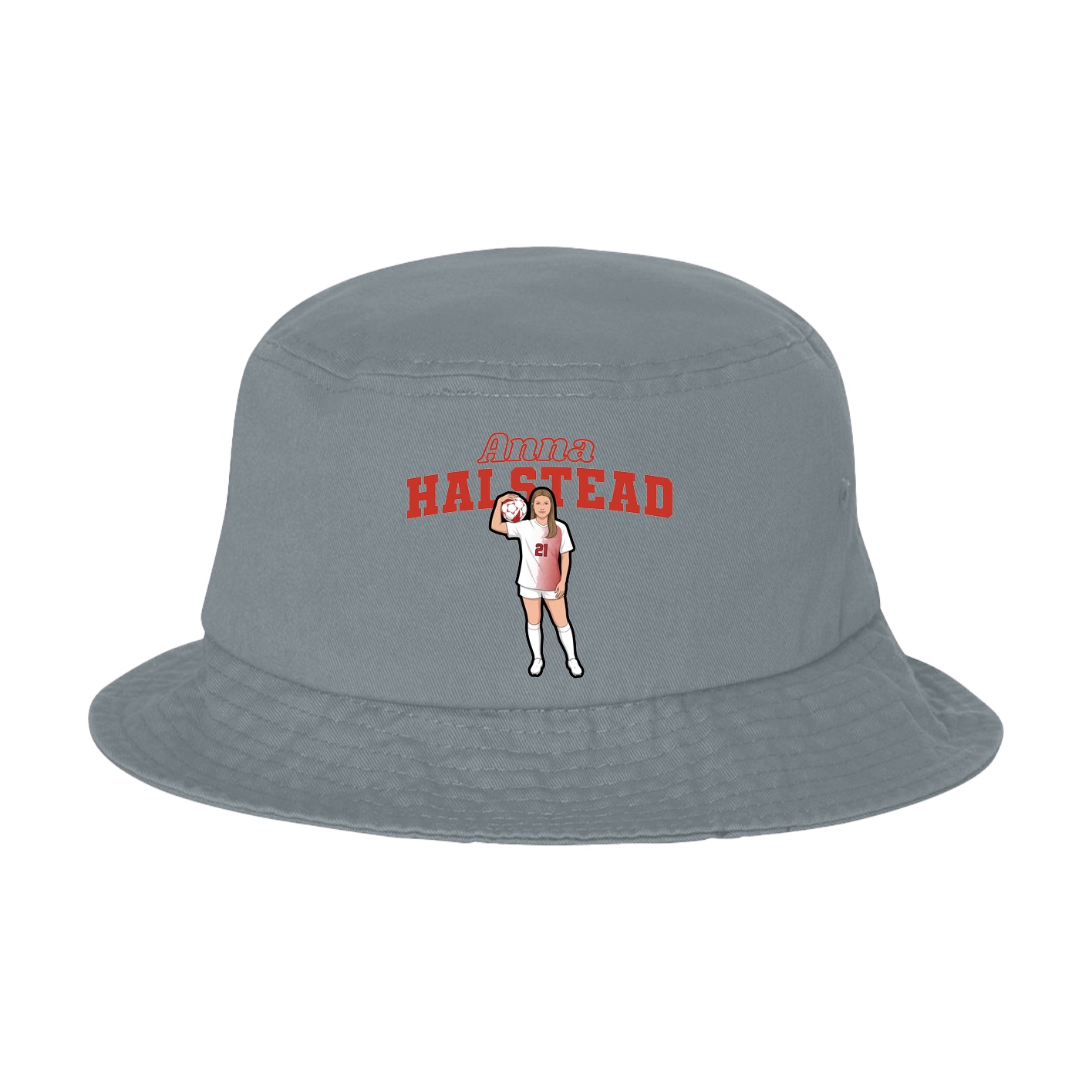 Bucket Cap — Name Arch in Grey