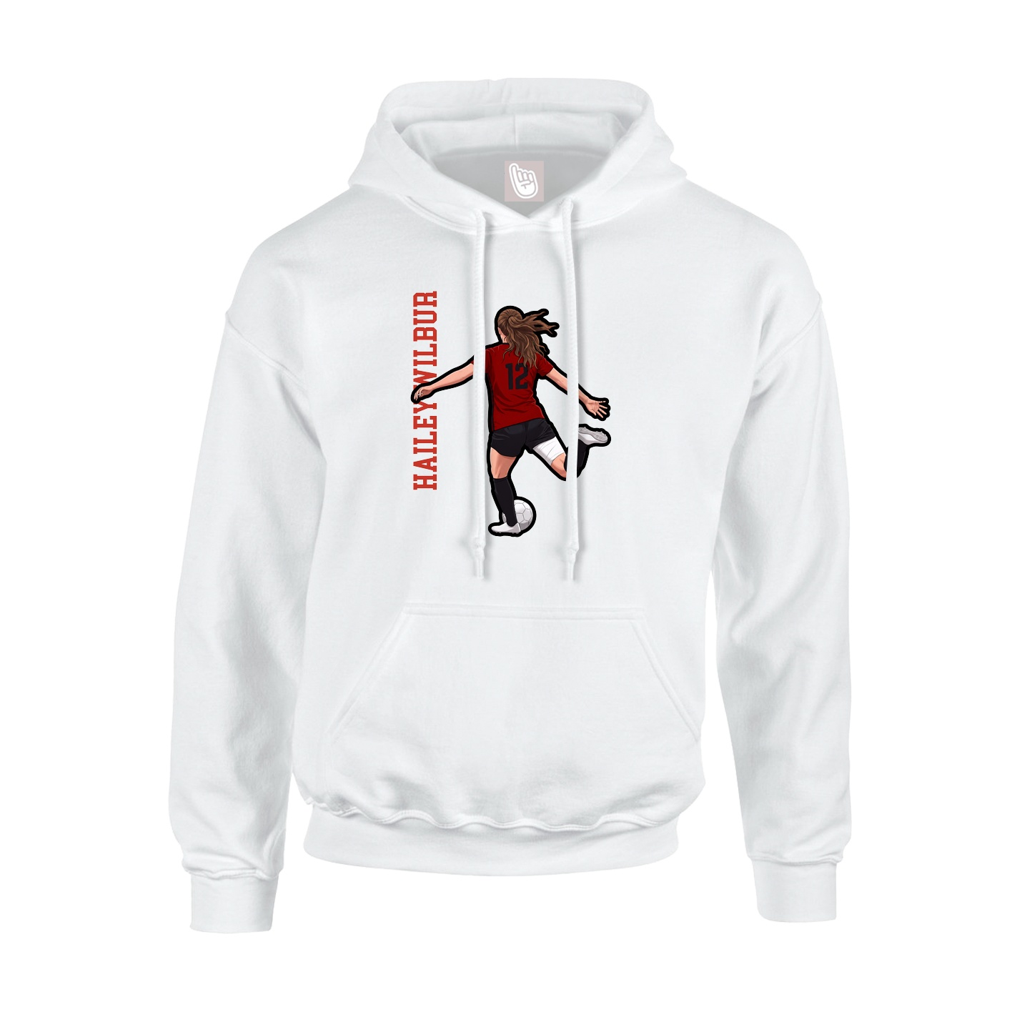Youth Hoodie — Name Vertical in White