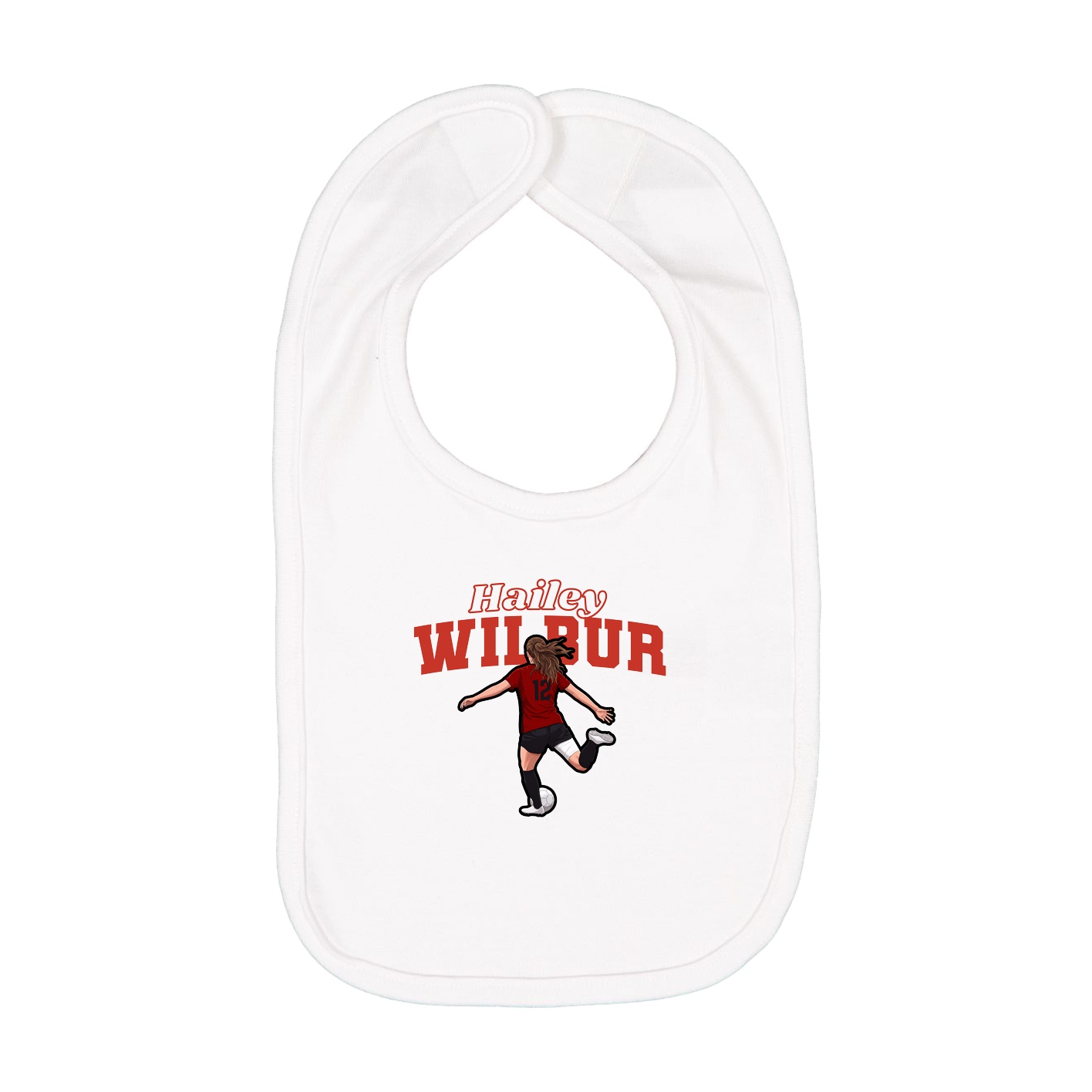 Infant Bib — Name Arch in White