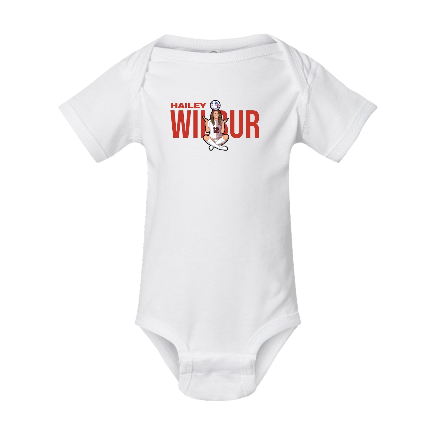 Baby Onesie — Player Name in White