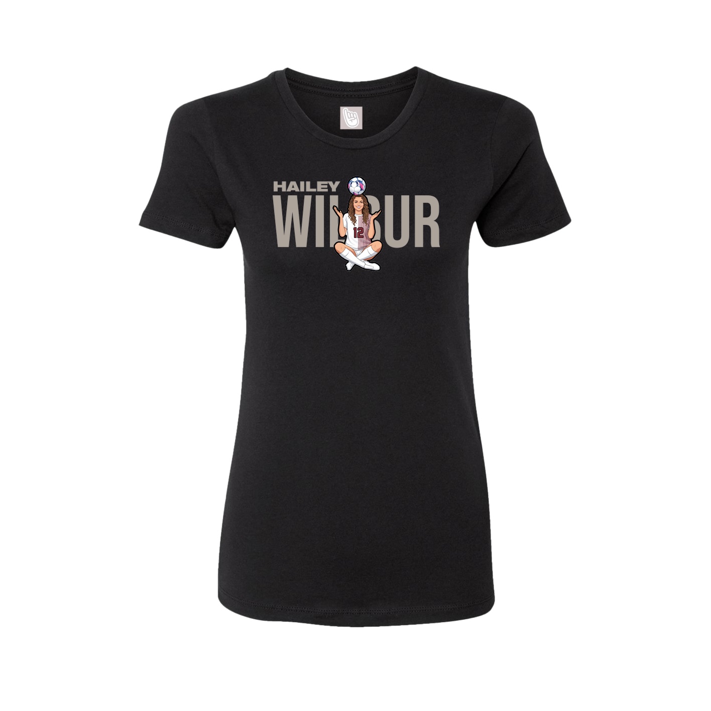 Fitted Women's Tee — Player Name in Black
