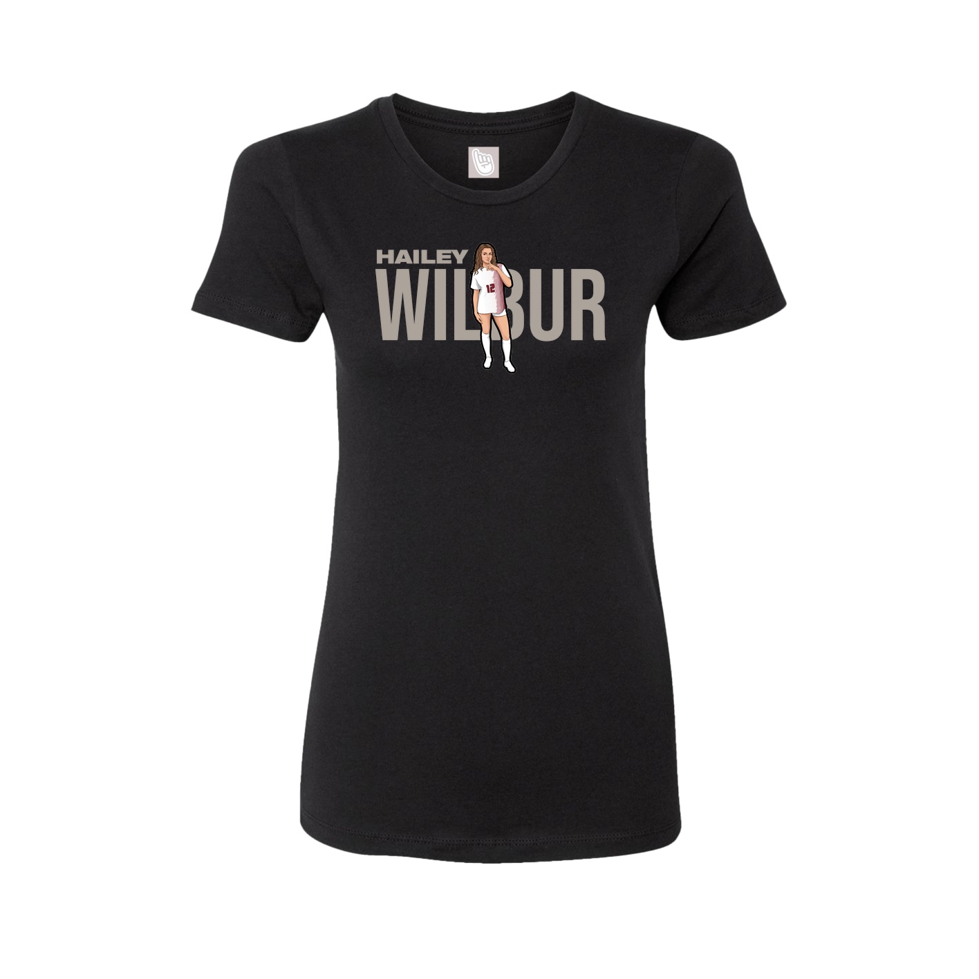 Fitted Women's Tee — Player Name in Black