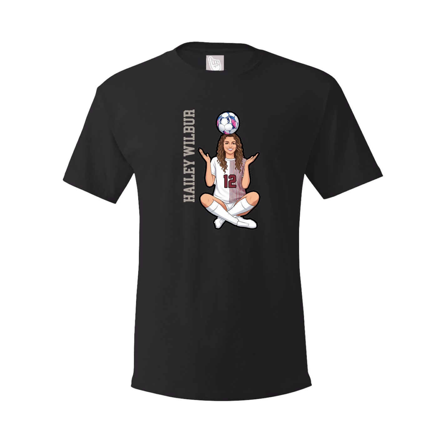 Youth Tee — Name Vertical in Black