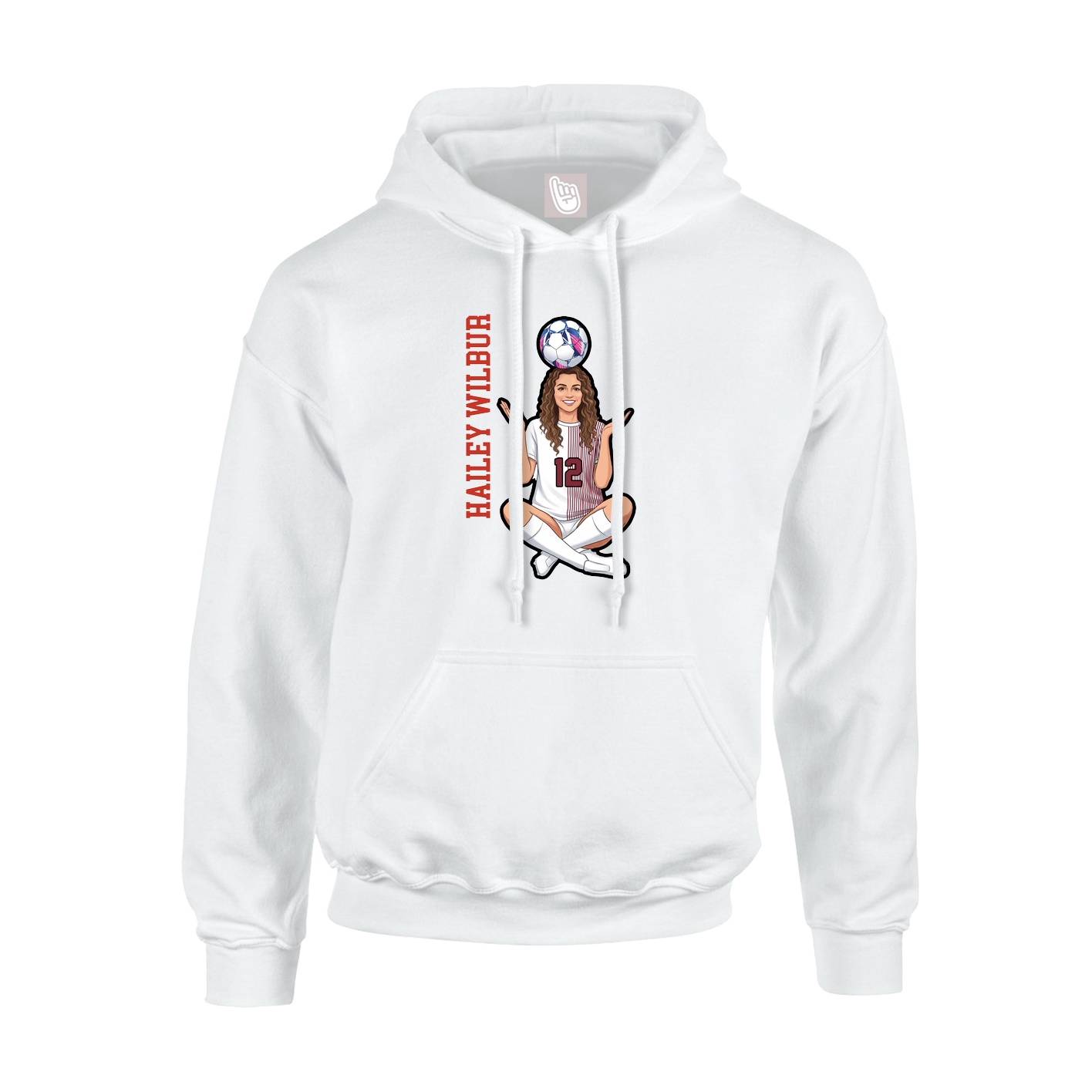 Hoodie — Name Vertical in White