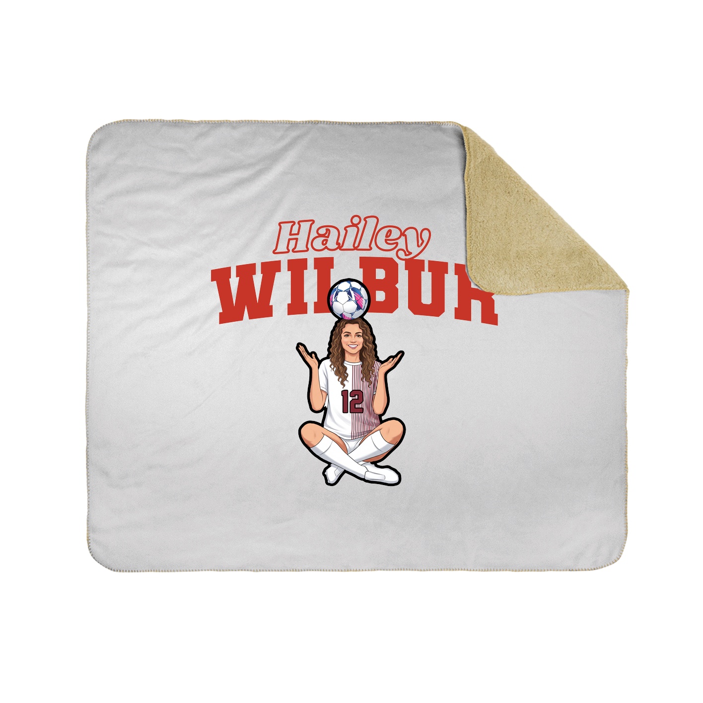 Throw Blanket — Name Arch in White