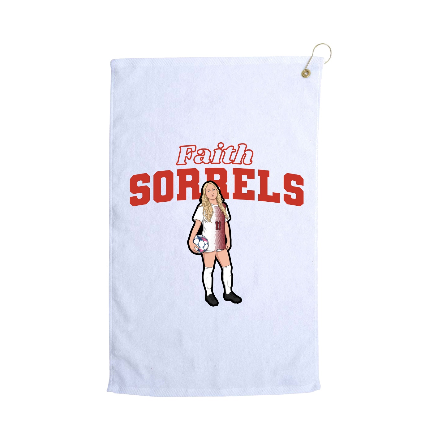 Golf Towel — Name Arch in White