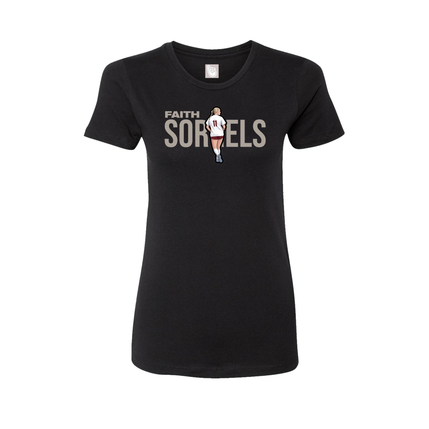 Fitted Women's Tee — Player Name in Black