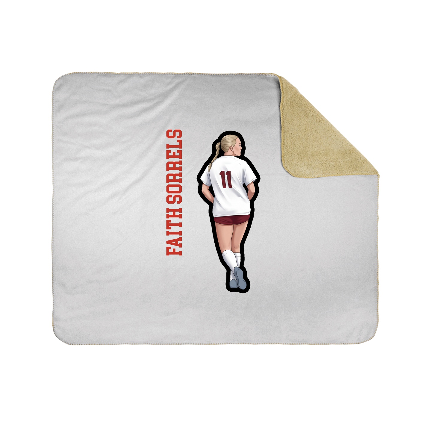 Throw Blanket — Name Vertical in White