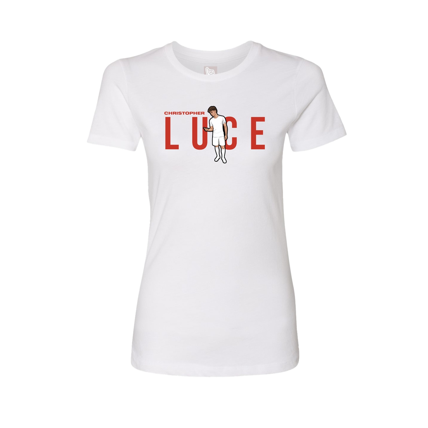 Fitted Women's Tee — Player Name in White