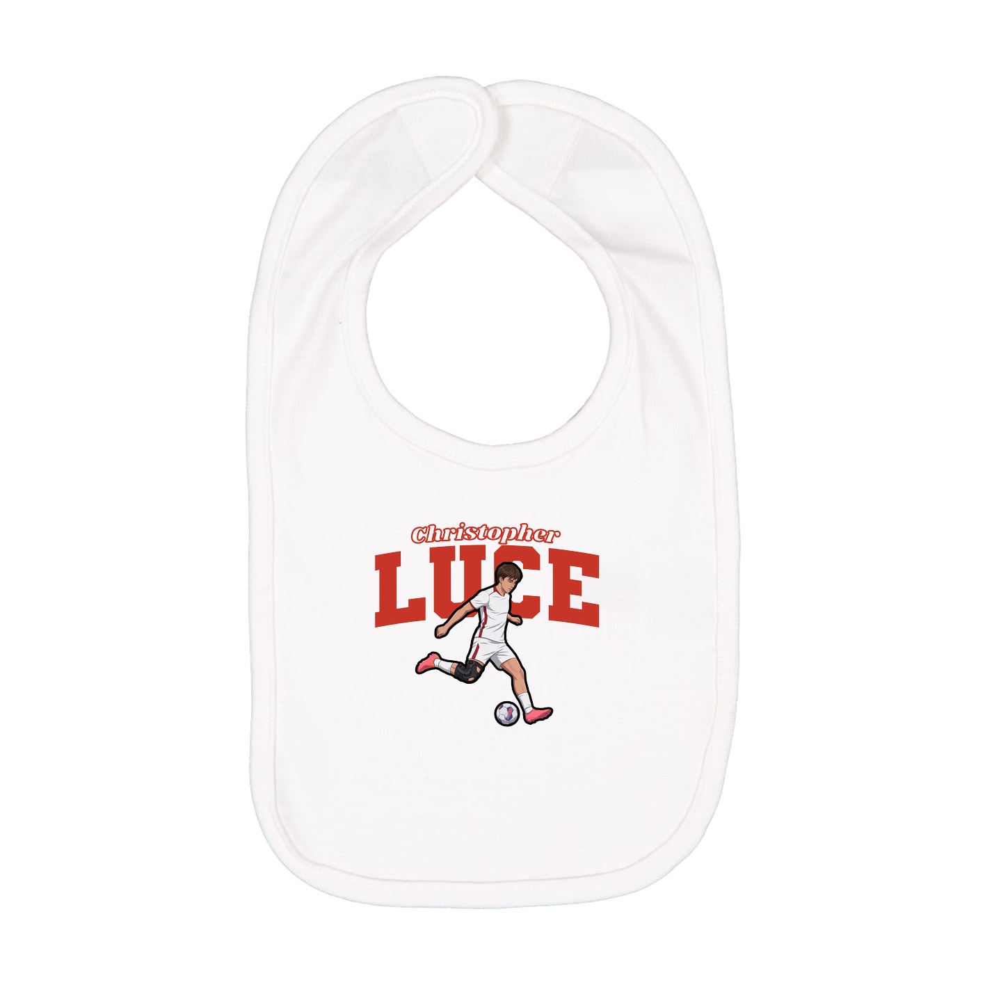 Infant Bib — Name Arch in White