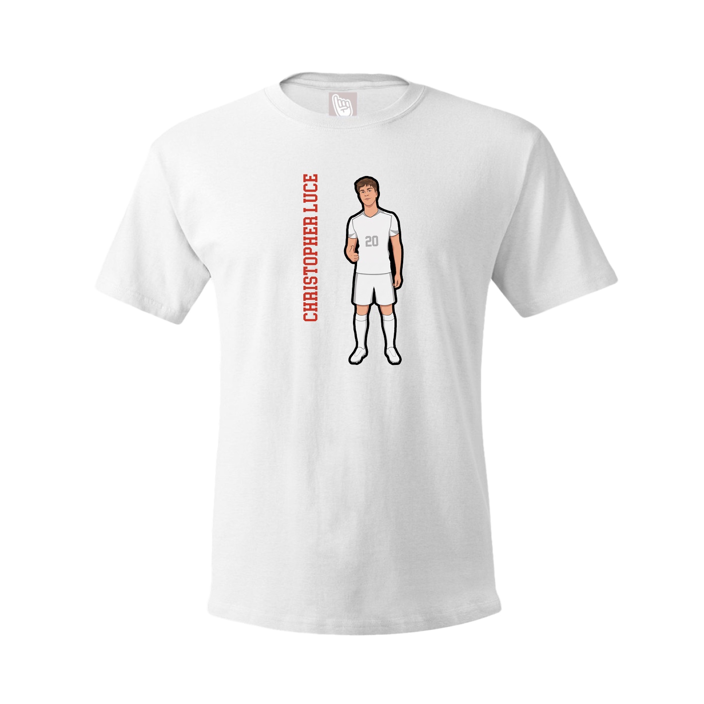 Youth Tee — Name Vertical in White