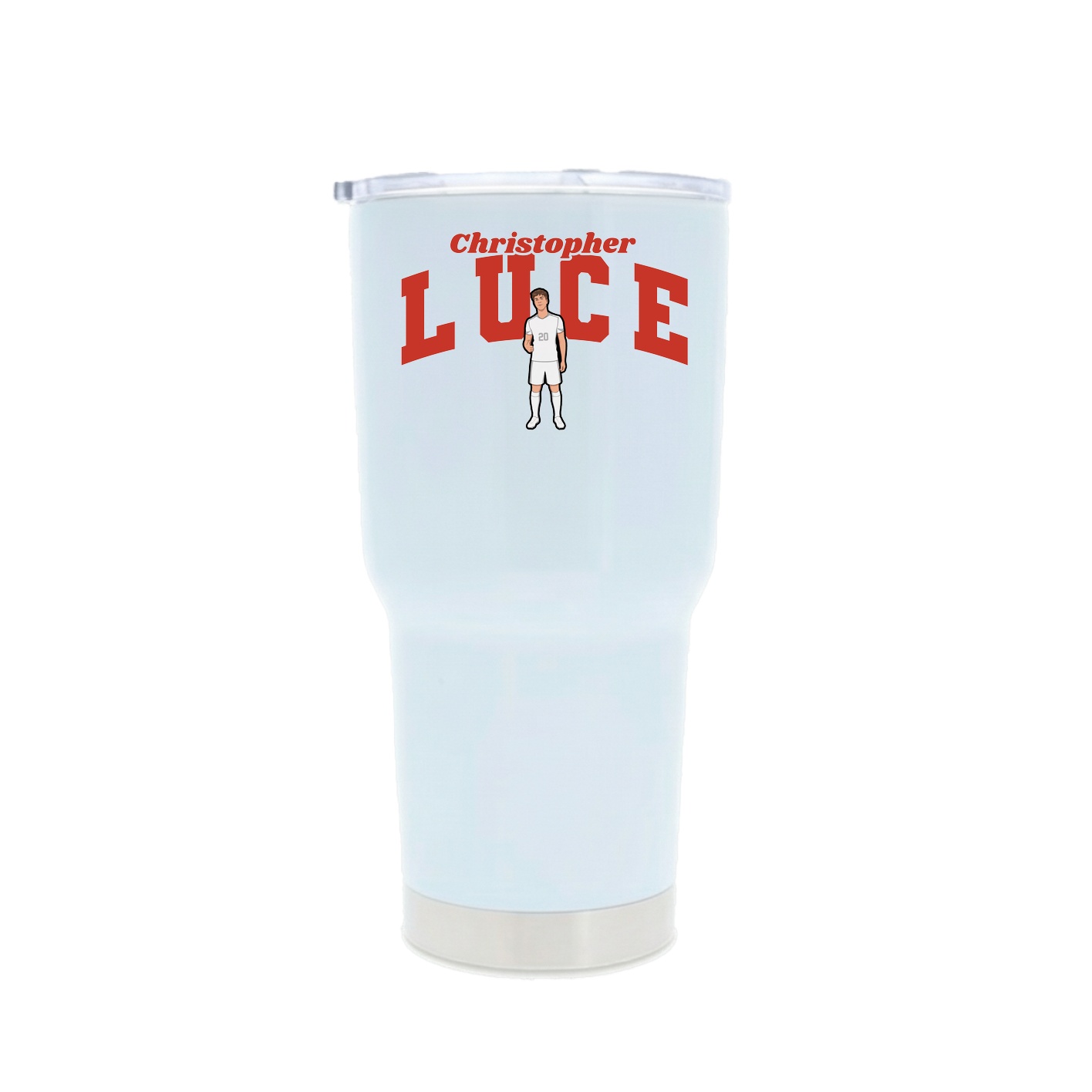 30oz Stainless Steel Tumbler — Signature Arch in White