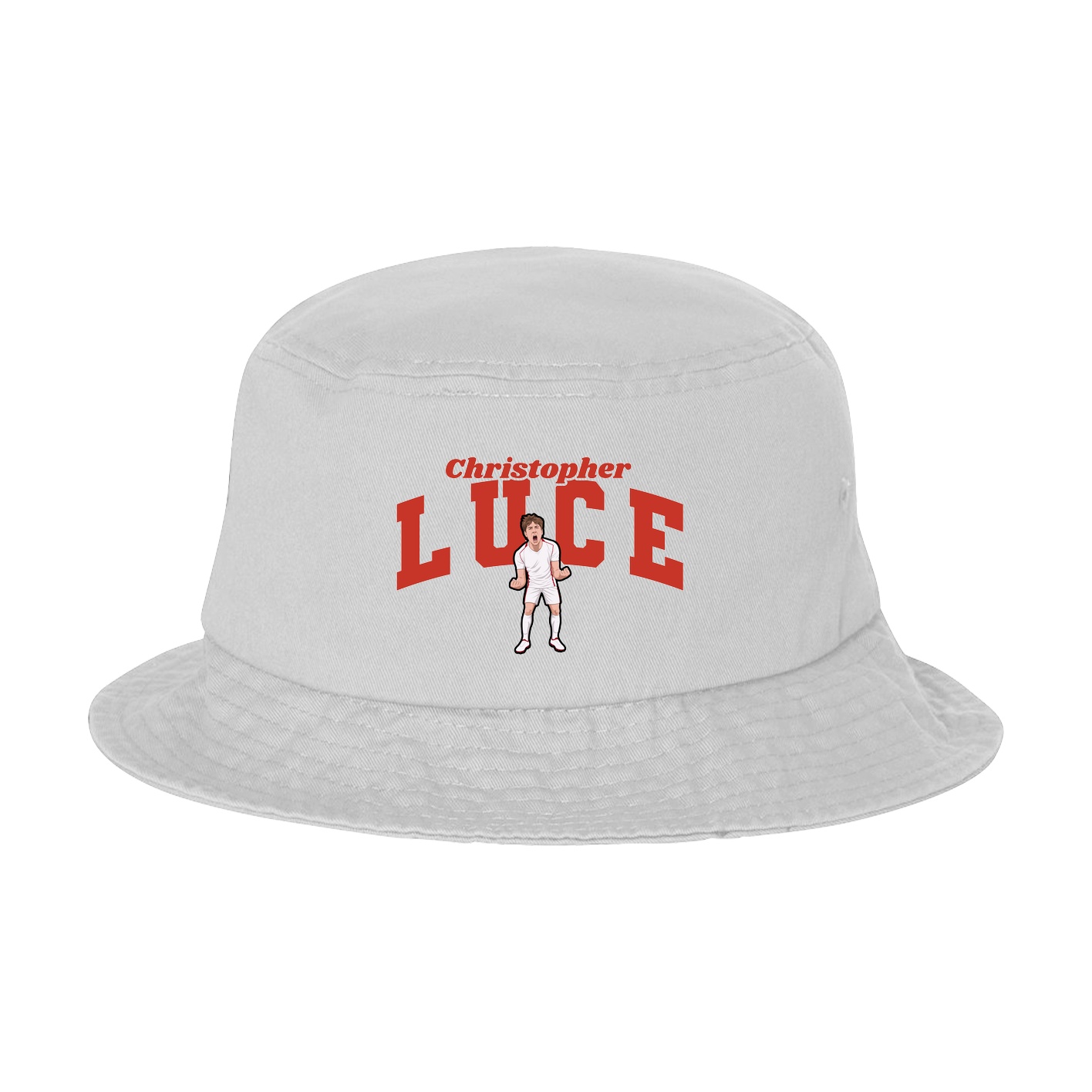 Bucket Cap — Signature Arch in White