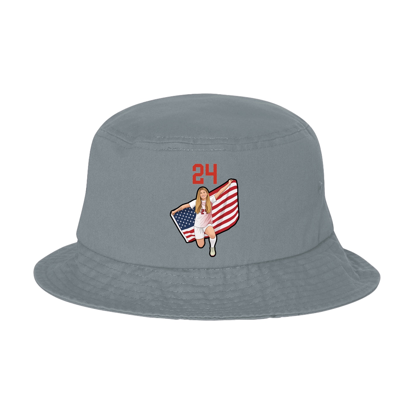 Bucket Cap — Number Top in Grey