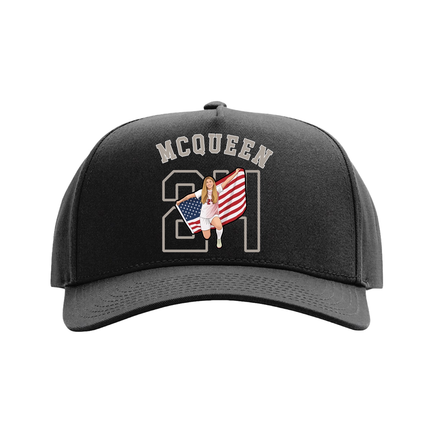 Full Fabric Five-Panel Champ Cap — Shirsey Arch in Black