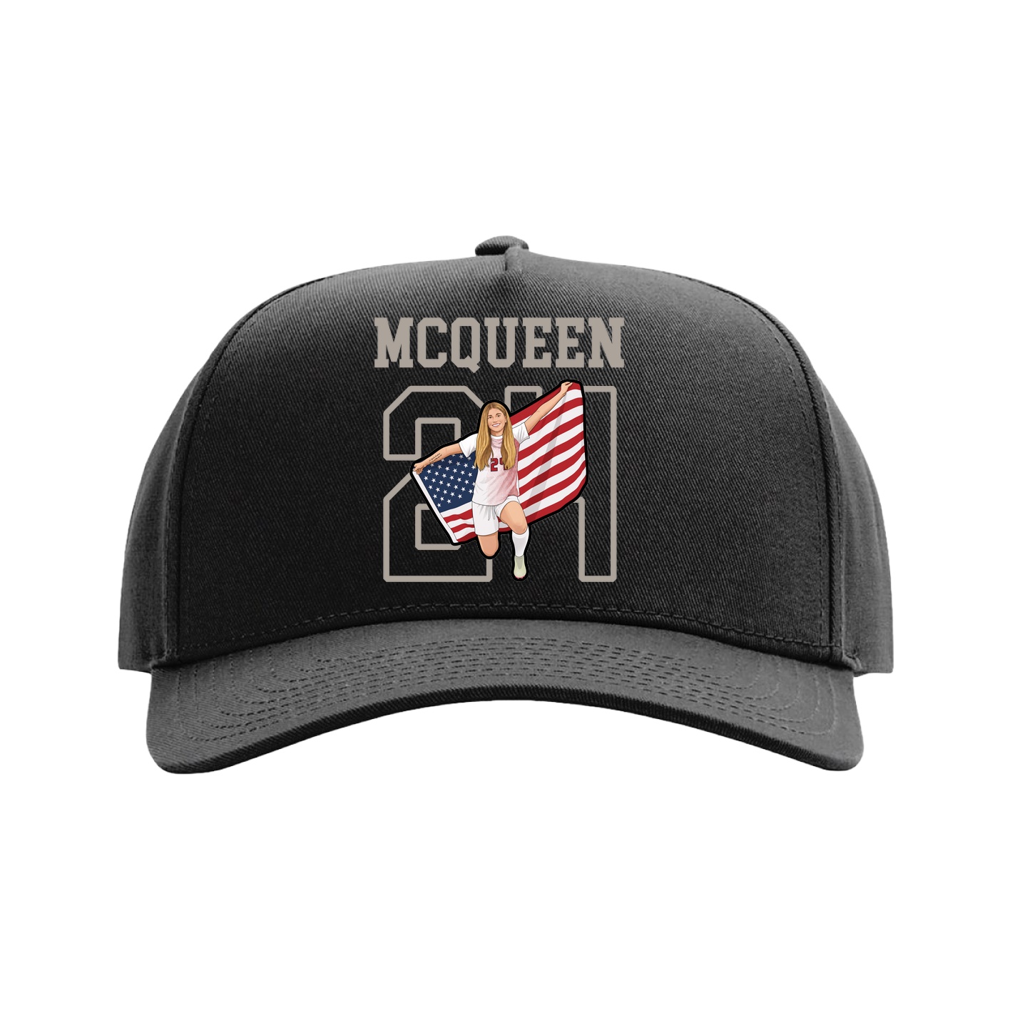 Full Fabric Five-Panel Champ Cap — Shirsey in Black