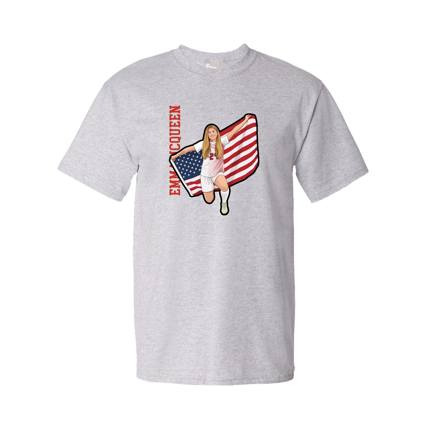 Tee — Name Vertical in Grey