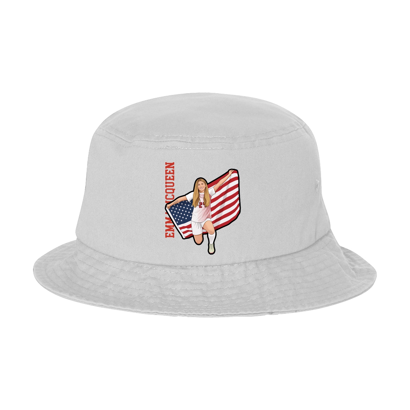 Bucket Cap — Name Vertical in White