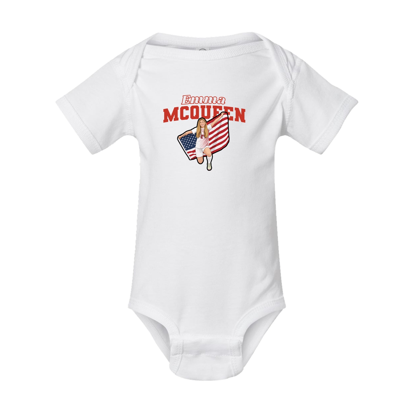 Baby Onesie — Name Arch in White