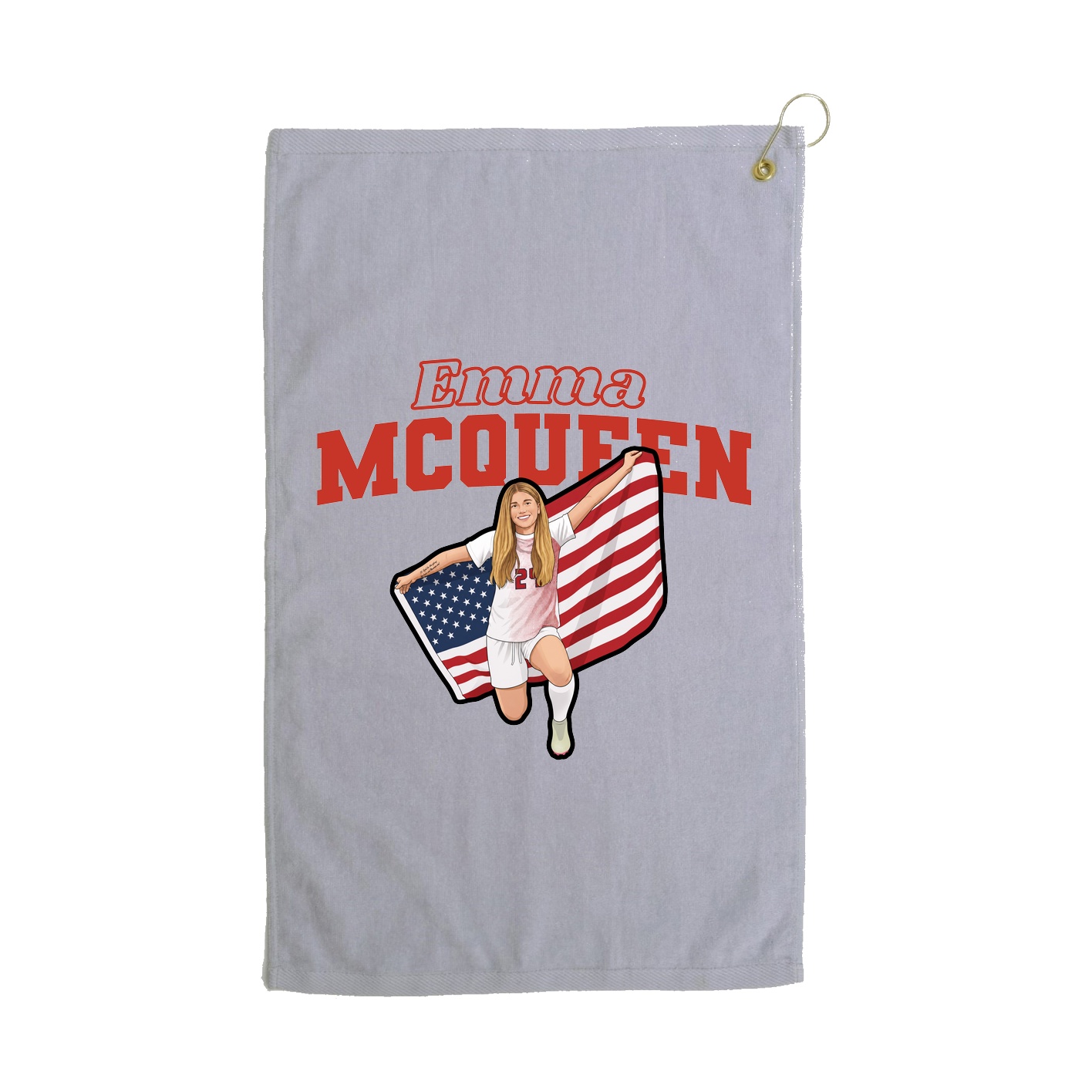 Golf Towel — Name Arch in Grey