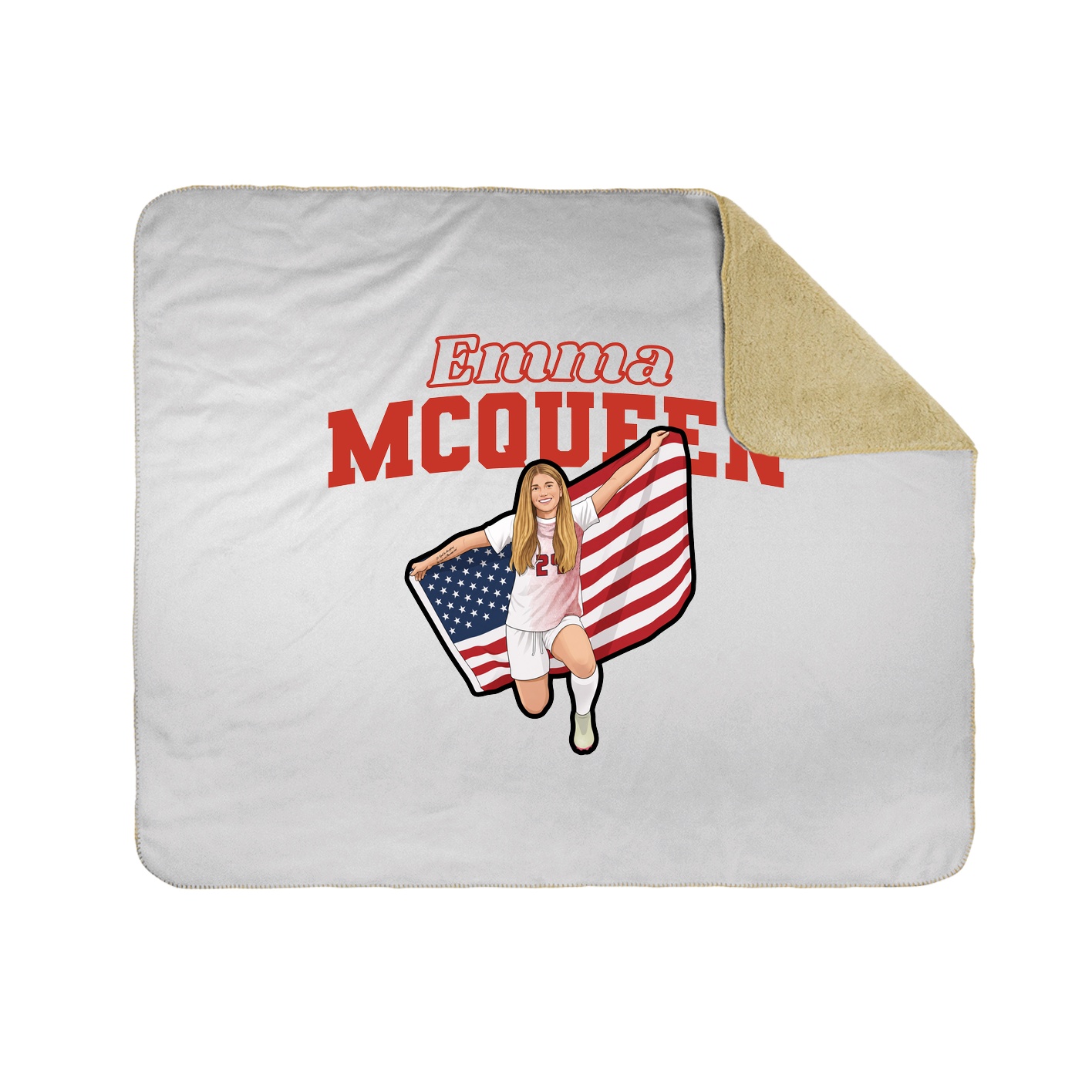 Throw Blanket — Name Arch in White